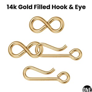 14K Gold Filled Hook and Eye Clasp, 18 GA, Hook Clasp - 14.25mm and Eye Clasp - 4.25x9.0mm, (GF-451)