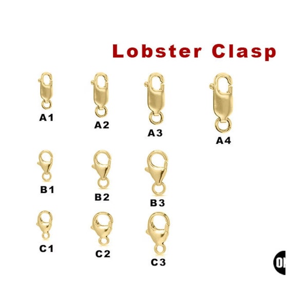 14K Gold Filled Lobster or Trigger Clasp, 3 Styles, Gold Filled Lobster Clasps, Lobster Claw Clasp.