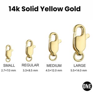 Cierre de langosta ovalado de oro macizo de 14 quilates con aro abierto (14 k-102)