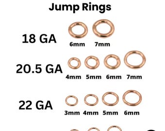 14K Rose Gold Filled CLOSED Jump Rings, Close Rings Available in 24 Gauge, 22 Gauge, 20 Gauge and 18 Ga,  Wholesale Bulk Pricing, (RG-JRC)