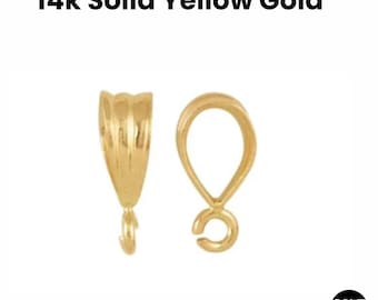 14k SOLID Gold Pendant Bail with Open Ring, (14k-100-A)