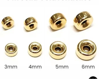 Rondelles lisses en or 14 carats, Rondelles, Rondelles d'espacement, 3 - 6 mm (14 carats-115)