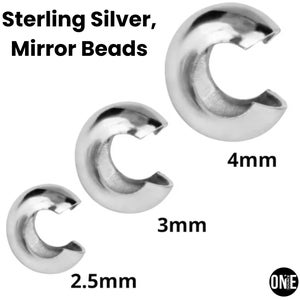Sterling Silver Crimp Cover, Crimping Cover Available in 3 Sizes - 2.5mm, 3mm & 4mm, Wholesale Bulk Pricing, (SS-754)