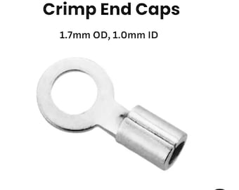 Sterling Silver Crimp End Cap With Flat Ring, Crimp End Tubes 1.7 mm ODx1 mm ID (SS-503-1)