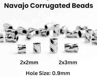Sterling Silver Twisted Crimp Beads,  Twisted Tube Crimp Available in 2 Sizes - 2x2 & 2x3 mm, Wholesale Bulk Pricing, (SS-752T)