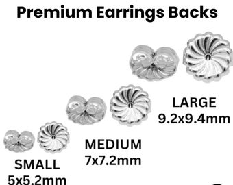 Sterling Silver Swirl Earring Backs, Earring Backings Available in 3 Sizes - 5mm, 7mm & 9mm, Wholesale Bulk Pricing, (SS-726)