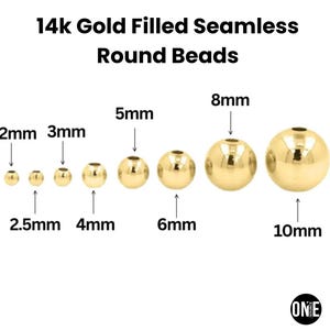 14K Gold Filled Round Beads, 2mm/2.5mm/3mm/4mm/5mm/6mm/8mm/10mm Beads, Wholesale Price | Bulk Discount | Made in USA (GF-550)