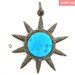 Pave Diamond Turquoise Sun Pendant, (2023-DTR)