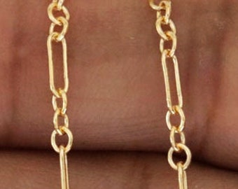 Gold Filled Long & Short cable chain, 6.5x2.5 mm, Wholesale Price, (GF-014)