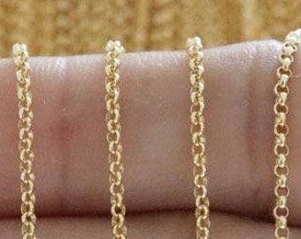 14K Gold Filled Rolo Chain, 1.5mm, Medium weight, Wholesale Pricing, (GF-003)