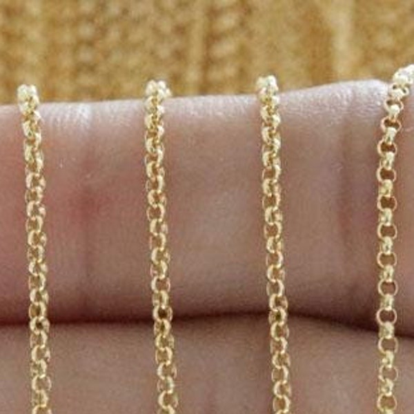 14K Gold Filled medium weight rolo chain, 1.5 mm, Rolo Chain (GF-003)