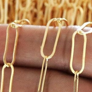 14K Gold Filled Flat Paperclip Heavy Chain, 16.0x5.0 mm, By the Foot, Bulk Savings Available!!!, (GF-017)