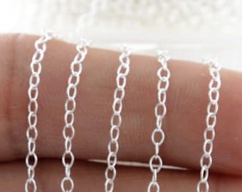 Sterling Silver Oval Cable Chain, Fine 2x1.7 mm, Wholesale Pricing, (SS-182)