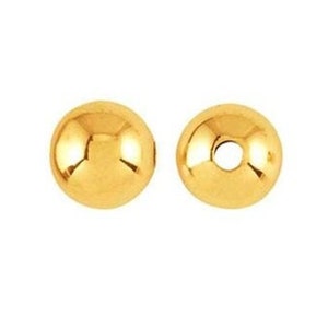 14K SOLID Gold Round Seamless Beads, Various Sizes, 2mm, 2.5mm, 3mm, 4mm, 5mm, 6mm, 14k-101 image 2