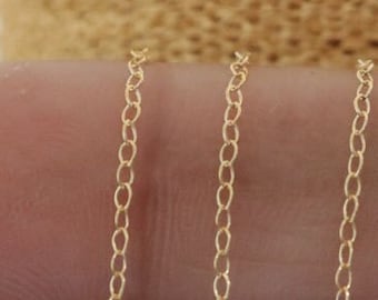 14K gold filled fijne kabelketting, 1,3 x 1 mm, groothandelsprijs, (GF-016)