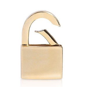 14K Solid Gold Padlock Push Lock Clasp, (14K-DL-011)