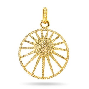 Sterling Silver, Pave Diamond Sun Pendant, (2480-DPL)