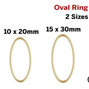 14k Gold Filled Oval Closed Jump Ring, 2 Sizes, (GF-791)