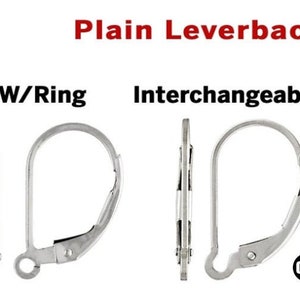 Sterling Silver Plain or interchangeable Leverback w/Ring, Wholesale Bulk Pricing, (SS-736)