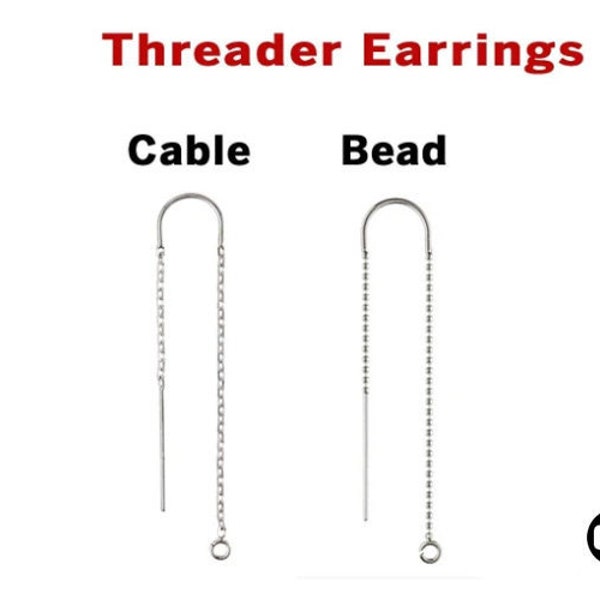 Sterling Silver Threader Earrings, Wholesale Bulk Pricing, (SS-502)