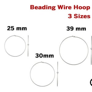 Sterling Silver Beading Wire Hoop, 3 Sizes, Wholesale Bulk Pricing, (SS-748)