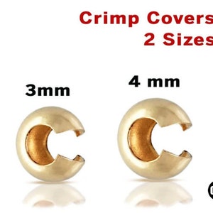 Gold Filled Crimp Covers, 2 Sizes, Wholesale Bulk Pricing, (GF-380)