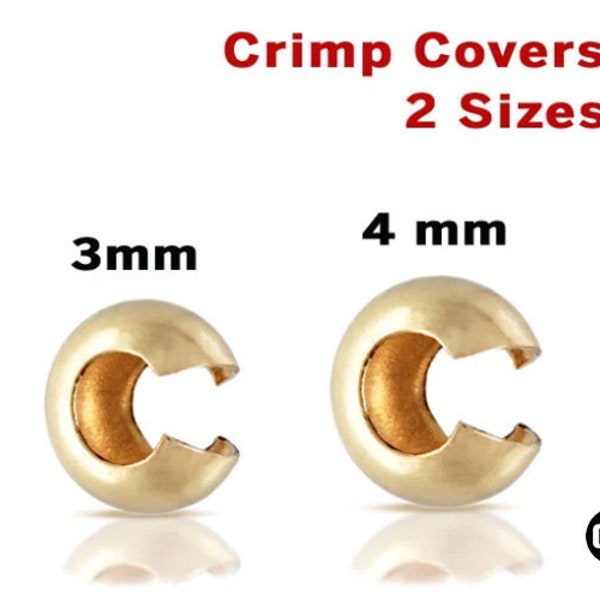 Gold Filled Crimp Covers, 2 Sizes, Wholesale Bulk Pricing, (GF-380)