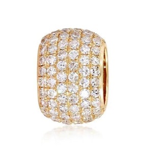 14K Solid Gold Natural Genuine Diamond Rondels, Charm Rondel, Diamonds Rondel, spacer charms