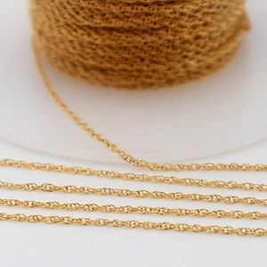 14k Gold Filled 1.2mm Rope Chain, unfinished rope chain, snake necklace chain, gold filled twisted chain (GF-077)