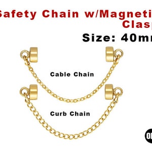 14K Gold Filled Safety Chain with Magnetic Clasp, (GF-824)