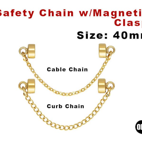 Chaîne de sécurité en or 14 carats avec fermoir magnétique (GF-824)