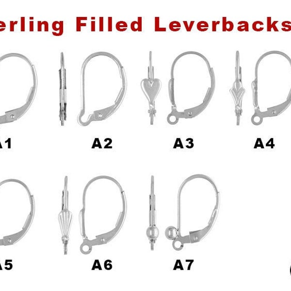 Sterling Silver Leverbacks Earrings, 7 Styles, Silver Leverbacks.