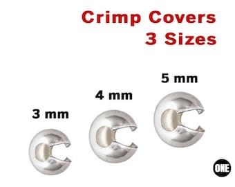 Sterling Silver Crimp Cover, 3 Sizes, Wholesale Bulk Pricing, (SS-754)