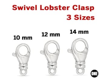 Sterling Silver Lobster Claws Swivel, 3 Sizes, Wholesale Bulk Pricing, (SS-870)