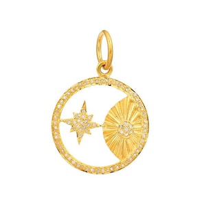Pave Diamond North Star Pendant, (DPM-1363)