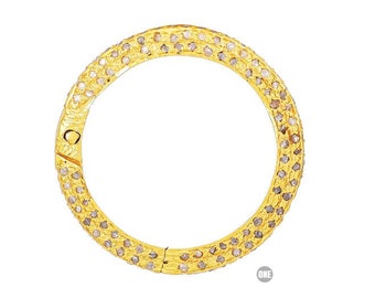 Sterlingsilver, Pave Diamond Circle med skruvmekanismspänne, karbinhakelås, (DC-107)