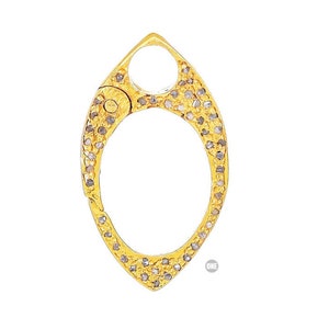 Sterling Silver, Pave Diamond Drop Snap Lobster Clasp, ( DC-83)
