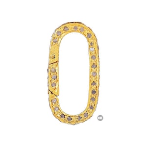 Sterling Silver, Pave diamond Oval Snap Clasp, Multiple Finish / Locks Clasp for Necklace Charms, (DC-132)