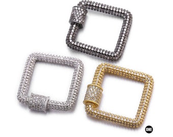 Jewelry Findings Micro Pave Zircon Square shape Connectors Accessories For Women Fashion Jewelry Making JC447
