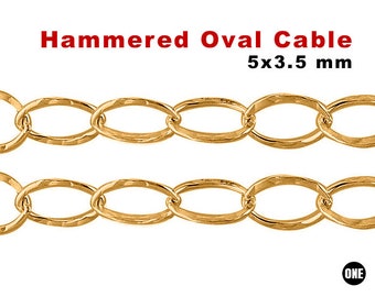 007-GF 1.3x1 mm 14K Gold Filled Flat Fine Oval Cable Chain
