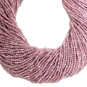 Pink Tourmaline 2 mm Roundel Faceted Beads, Micro Faceted Rondelles, (PTML-2RNDL)
