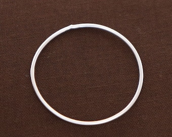 2 Pcs, Sterling Silver Circle Links, 30 mm  (55-D-LC)