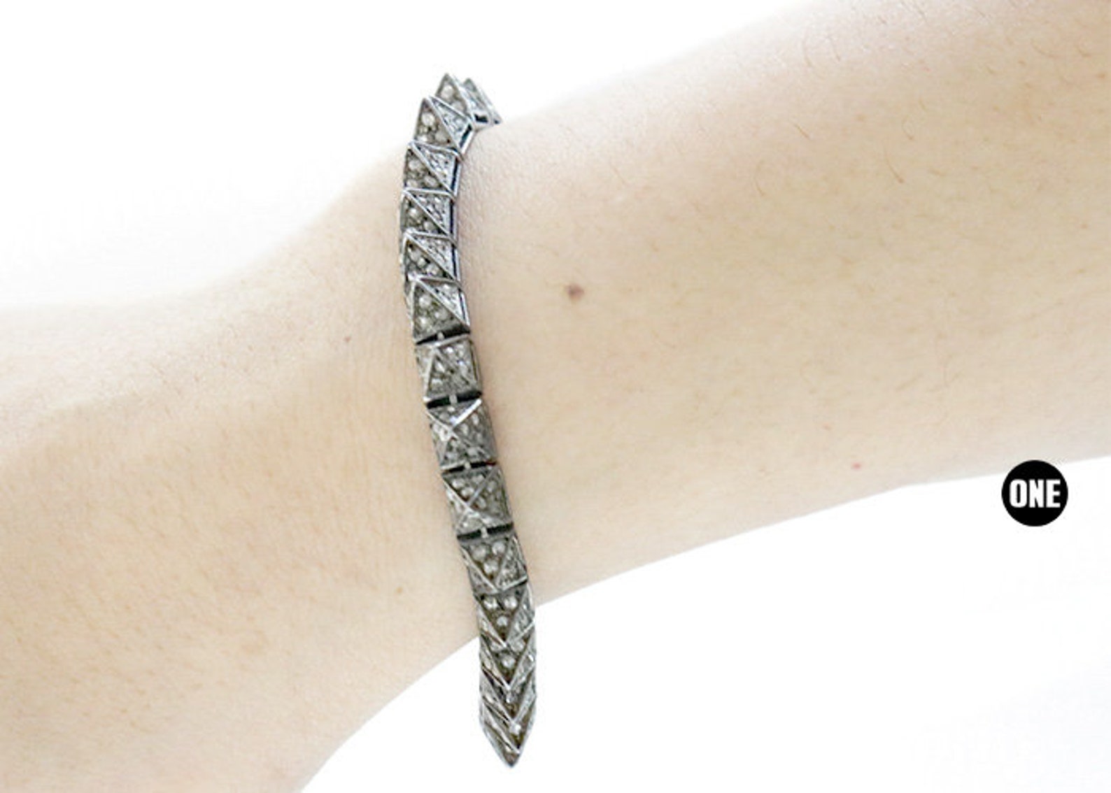 Pave Diamond Square Chain Link Bracelet 925 Sterling Silver Etsy
