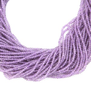 Pink Amethyst 2-2.5 mm Roundel Faceted Beads, Micro Faceted Rondelles, (PAMT2-2.5-F)