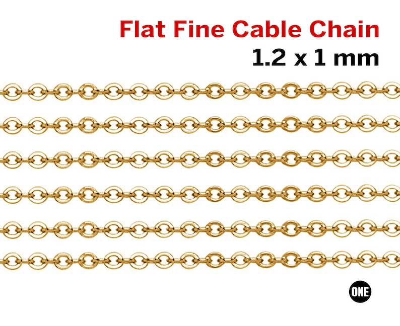 007-GF 1.3x1 mm 14K Gold Filled Flat Fine Oval Cable Chain