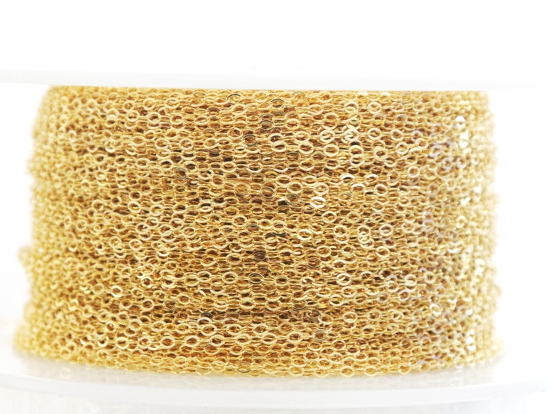 007-GF 1.3x1 mm 14K Gold Filled Flat Fine Oval Cable Chain