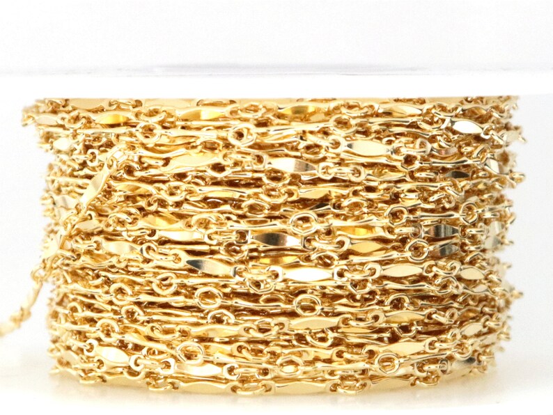 14K Gold Filled Diamond Shape Bar Chain 8x1.5 Mm 122-GF | Etsy