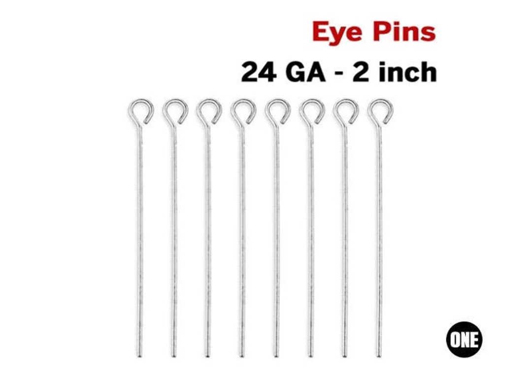 2 Inch 24GA Sterling Silver Eye Pins, Wholesale Bulk Pricing, SSH24 Etsy