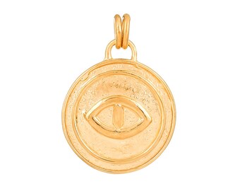 Sterling Silver Vermeil Ancient Evil Eye in 14K Gold Micron Vermeil, (SP-5932)