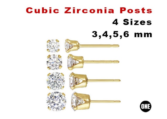 14k Gold-filled Clear Cubic Zirconia Post Stud Earrings 6mm 14k Gold-filled Clear Cubic Zirconia Post Stud Earrings 6mm